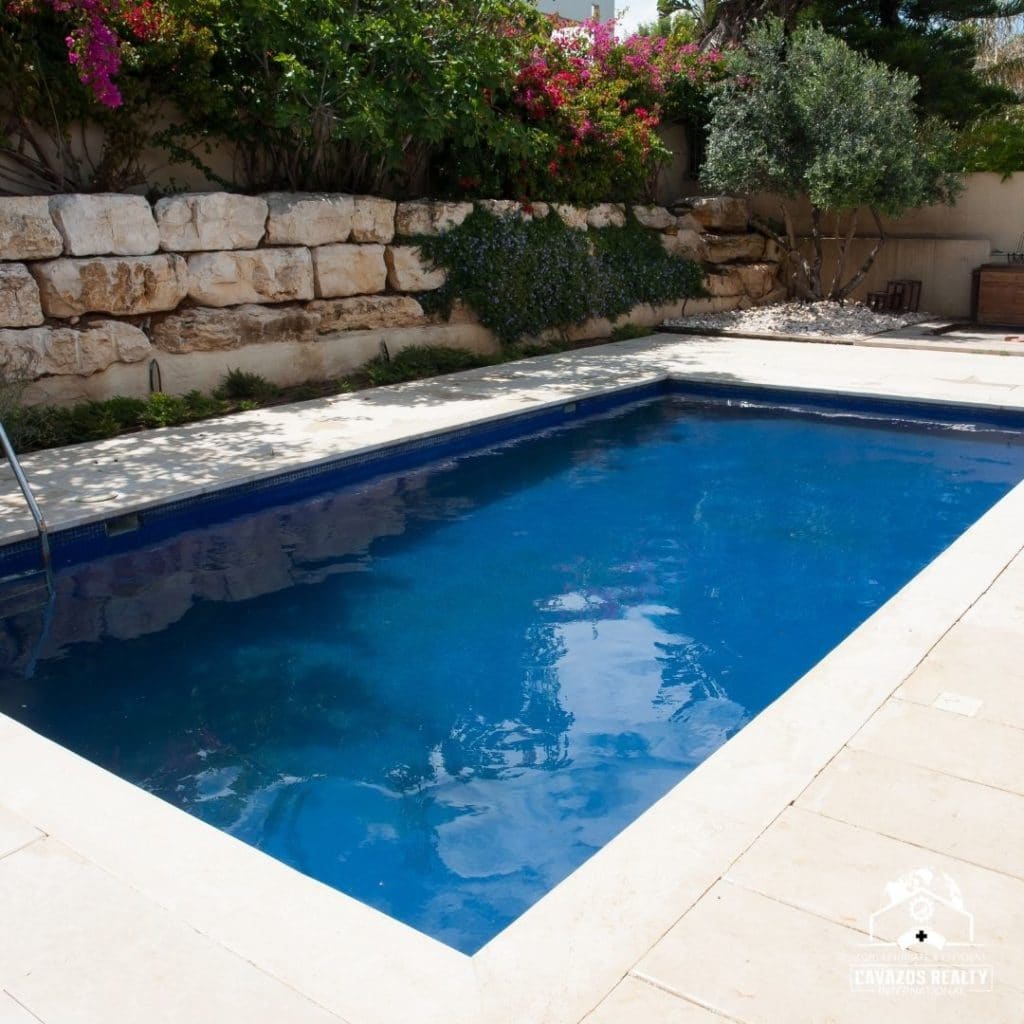 backyard features swimming pools