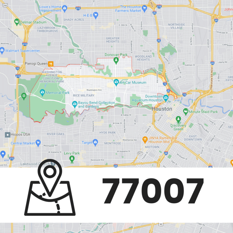 map of zip code 77007 houston