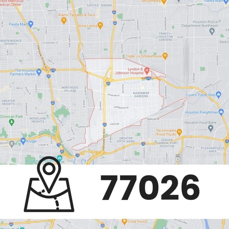 map of zip code 77026 houston